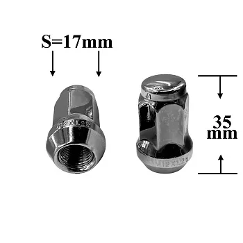 Гайка колесная М12х1,25х35 кл.17 конус, закр, СН, H-1976 S036025 Гайка колесная М12х1,25х35 кл.17 конус, закр, СН, H-1976ALFA ROMEO AUDI CHERY CHEVROLET CHRYSLER CITROEN DAEWOO DODGE FIAT FORD GEELY GM HAVAL HONDA HYUNDAI INFINITI ISUZU KIA LANCIA LAND ROVER LEXUS MAZDA MERCEDES MITSUBISHI NISSAN OMODA OPEL PEUGEOT RENAULT SEAT SKODA SUBARU SUZUKI TOYOTA VOLKSWAGEN VOLVO BMW ACURA