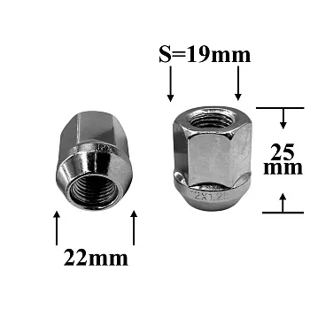 Гайка колесная М12х1,25х25 кл.19 конус, откр, СН, 1806 S007320 Гайка колесная М12х1,25х25 кл.19 конус, откр, СН, 1806ALFA ROMEO AUDI CHERY CHEVROLET CHRYSLER CITROEN DAEWOO DODGE FIAT FORD GEELY GM HAVAL HONDA HYUNDAI INFINITI ISUZU KIA LANCIA LAND ROVER LEXUS MAZDA MERCEDES MITSUBISHI NISSAN OMODA OPEL PEUGEOT RENAULT SEAT SKODA SUBARU SUZUKI TOYOTA VOLKSWAGEN VOLVO BMW ACURA