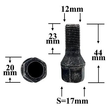 Болт колёсный 2108 М12х23х1,25 ключ 17